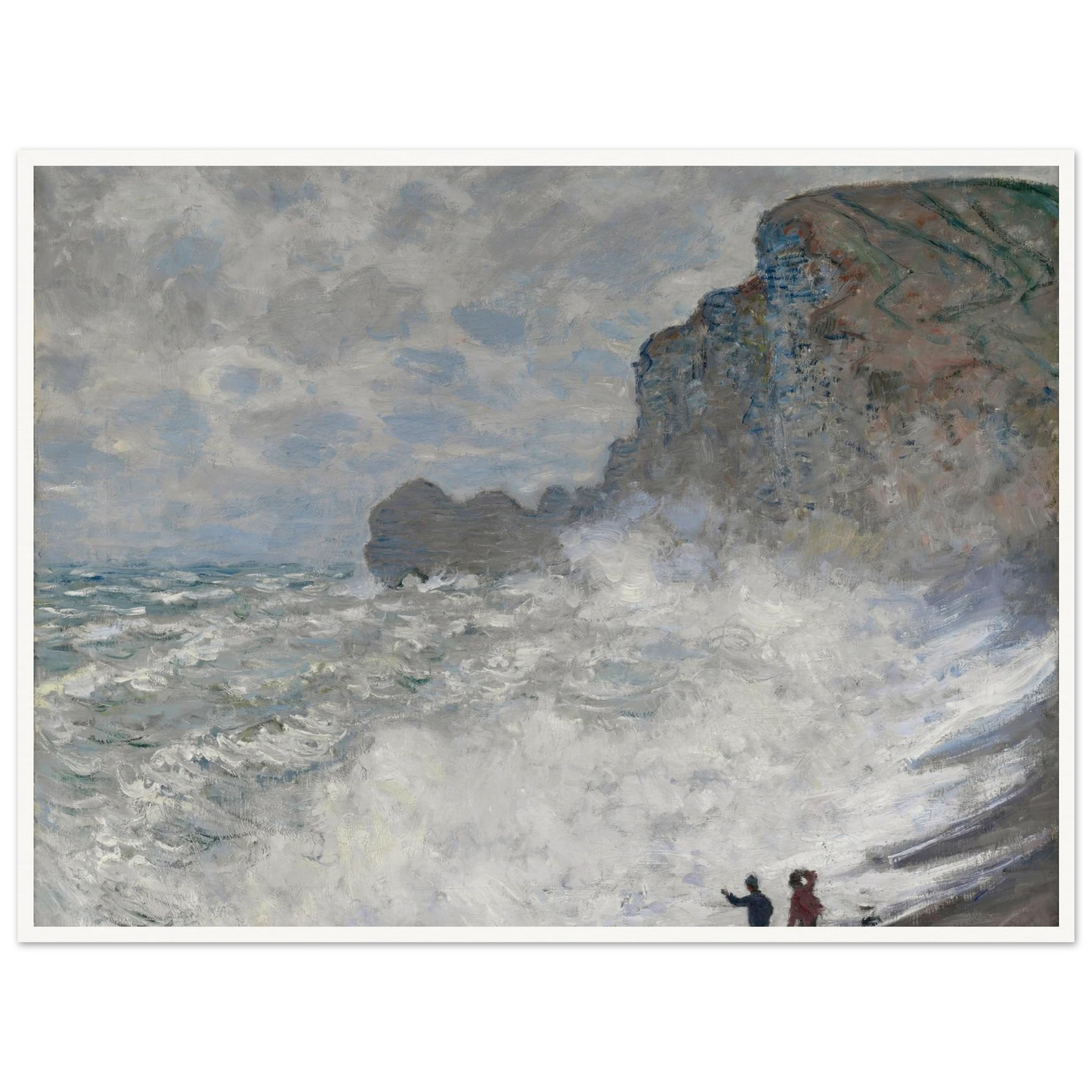 Rough weather at Étretat (1883) Art Print | Claude Monet - Framed Poster - 30x40 cm / 12x16″ - Black frame