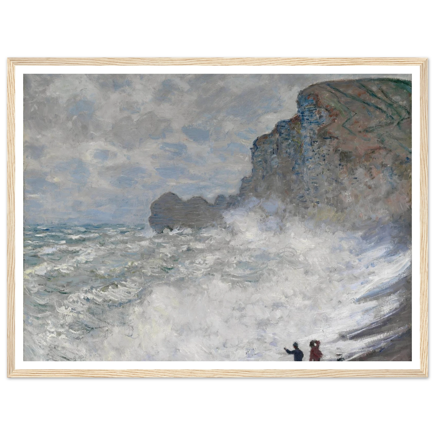 Rough weather at Étretat (1883) Art Print | Claude Monet - Framed Poster - 30x40 cm / 12x16″ - Black frame