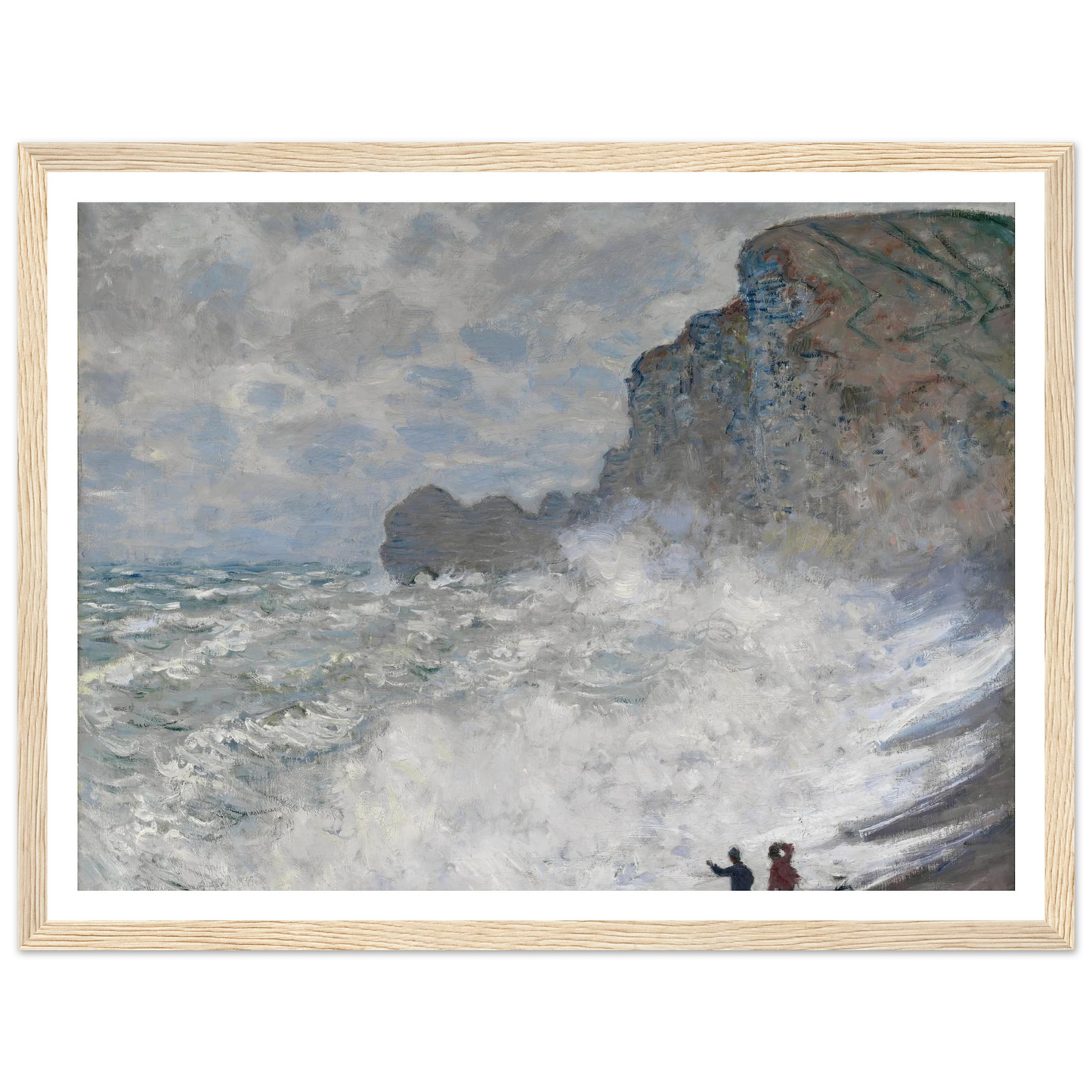 Rough weather at Étretat (1883) Art Print | Claude Monet - Framed Poster - 30x40 cm / 12x16″ - Black frame