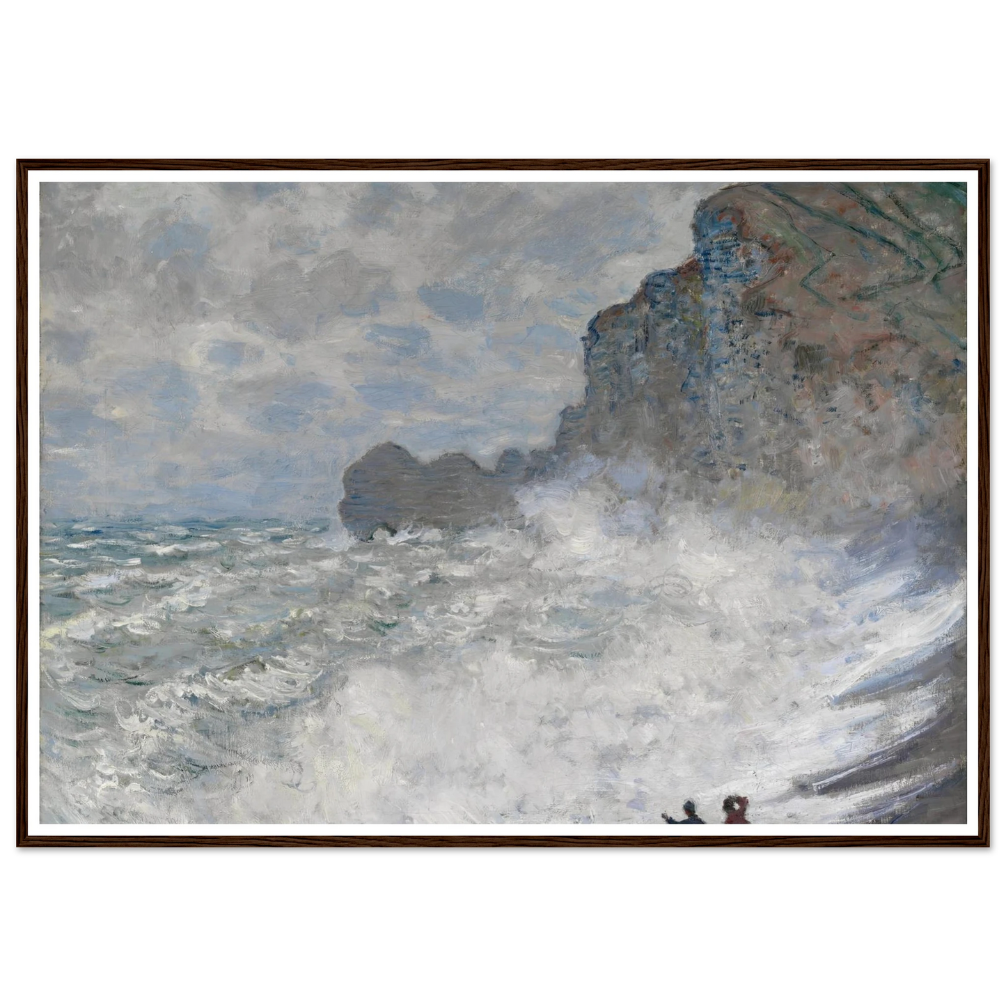 Rough weather at Étretat (1883) Art Print | Claude Monet - Framed Poster - 30x40 cm / 12x16″ - Black frame