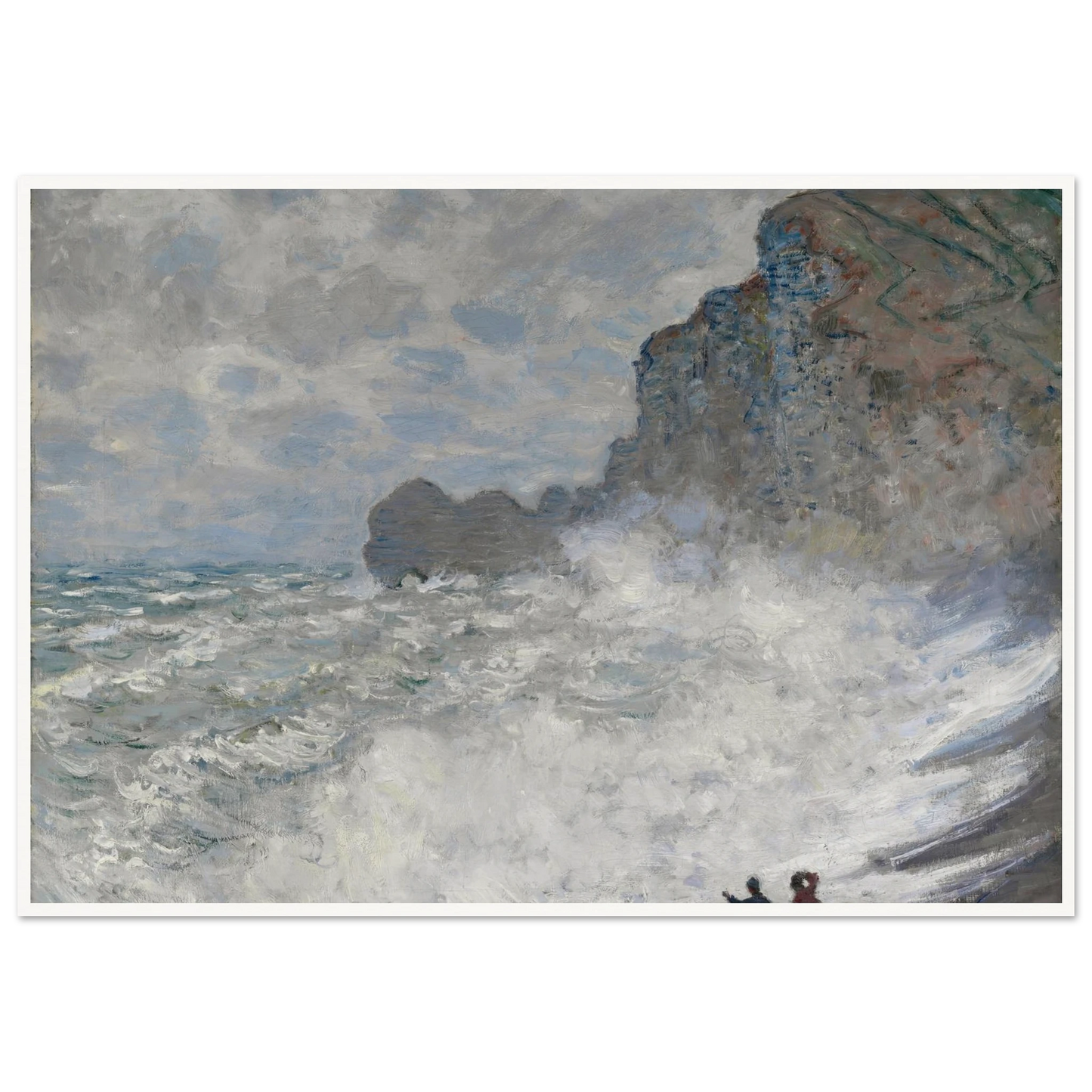 Rough weather at Étretat (1883) Art Print | Claude Monet - Framed Poster - 30x40 cm / 12x16″ - Black frame
