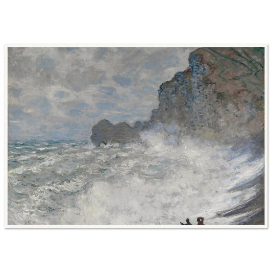 Rough weather at Étretat (1883) Art Print | Claude Monet - Framed Poster - 30x40 cm / 12x16″ - Black frame
