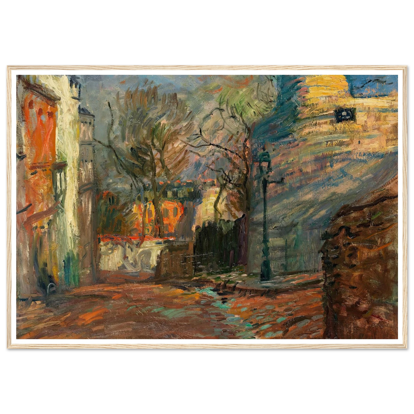 Rue à Montmartre (1901-1902) Art Print | Raoul Dufy - Framed Poster - 30x40 cm / 12x16″ - Black frame