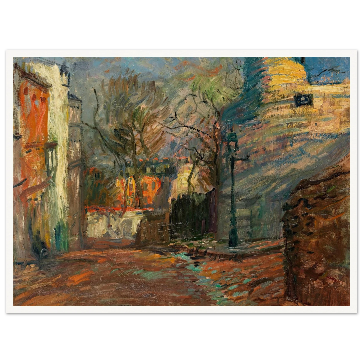 Rue à Montmartre (1901-1902) Art Print | Raoul Dufy - Framed Poster - 30x40 cm / 12x16″ - Black frame