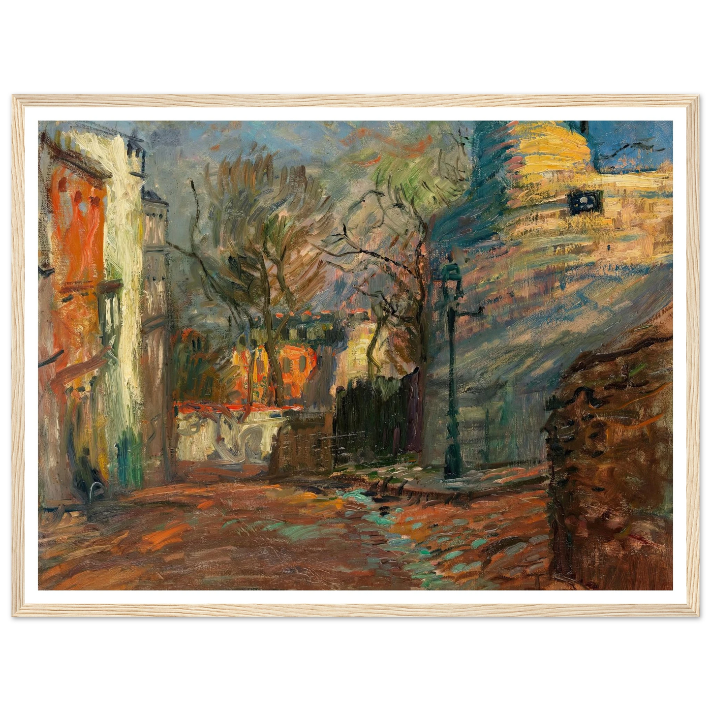 Rue à Montmartre (1901-1902) Art Print | Raoul Dufy - Framed Poster - 30x40 cm / 12x16″ - Black frame