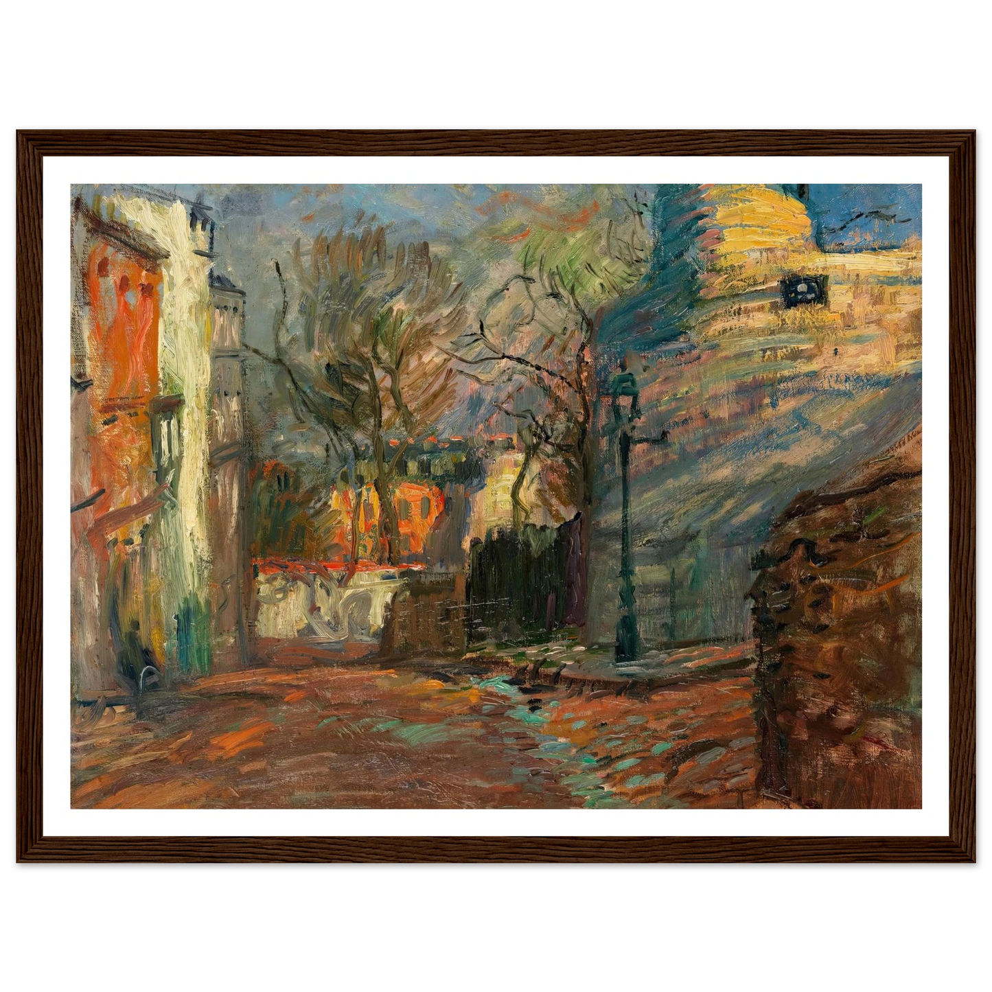 Rue à Montmartre (1901-1902) Art Print | Raoul Dufy - Framed Poster - 30x40 cm / 12x16″ - Black frame