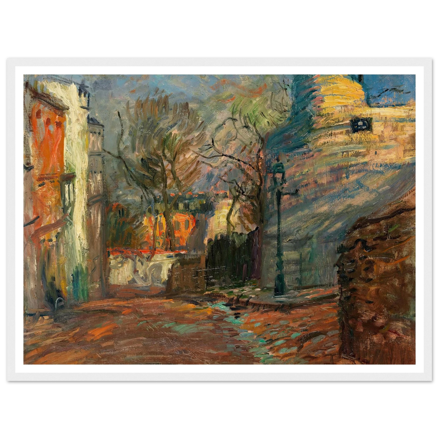 Rue à Montmartre (1901-1902) Art Print | Raoul Dufy - Framed Poster - 30x40 cm / 12x16″ - Black frame