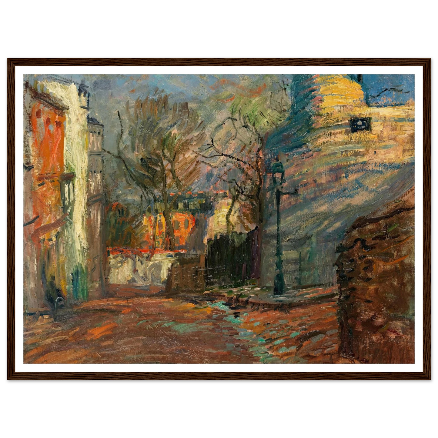 Rue à Montmartre (1901-1902) Art Print | Raoul Dufy - Framed Poster - 30x40 cm / 12x16″ - Black frame