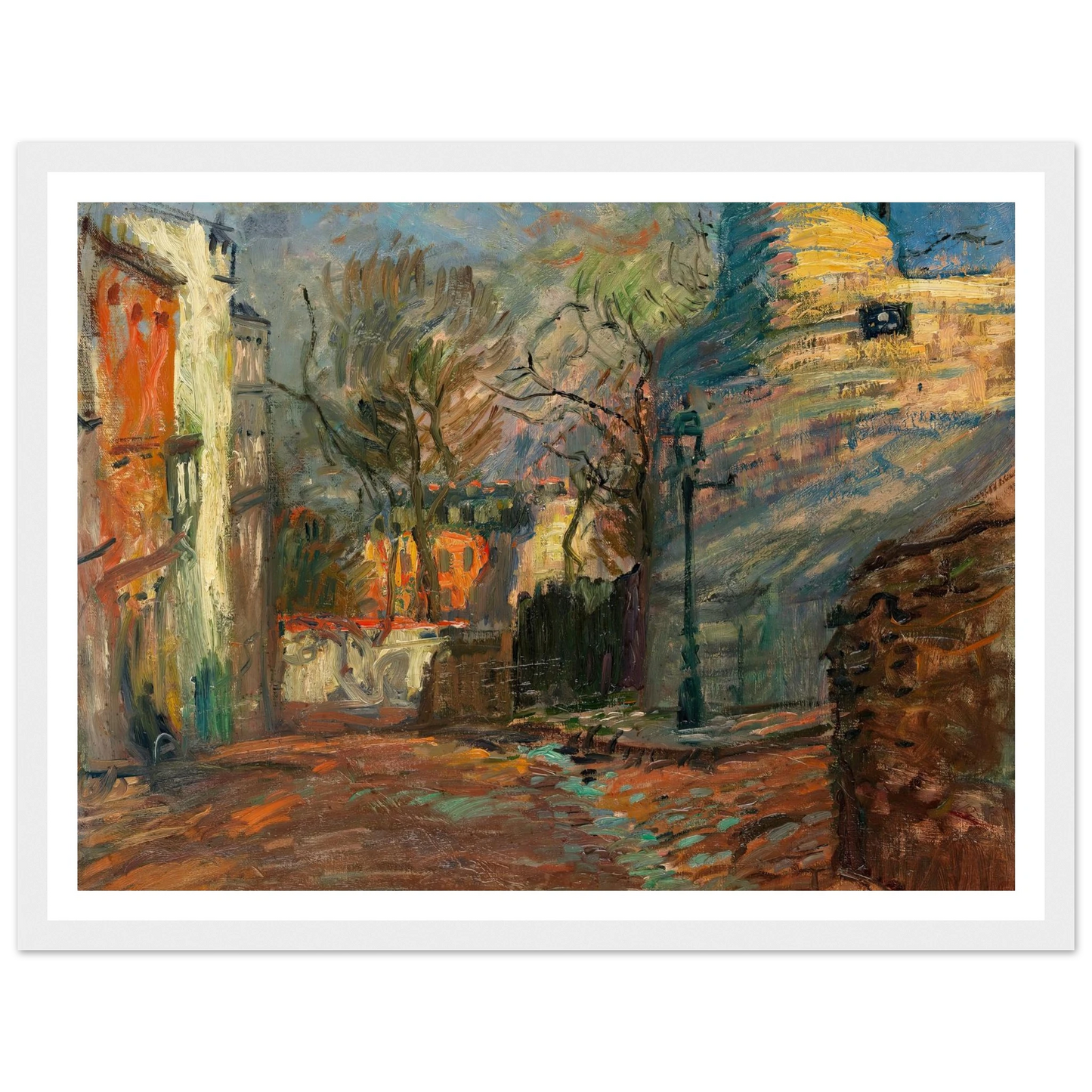 Rue à Montmartre (1901-1902) Art Print | Raoul Dufy - Framed Poster - 30x40 cm / 12x16″ - Black frame