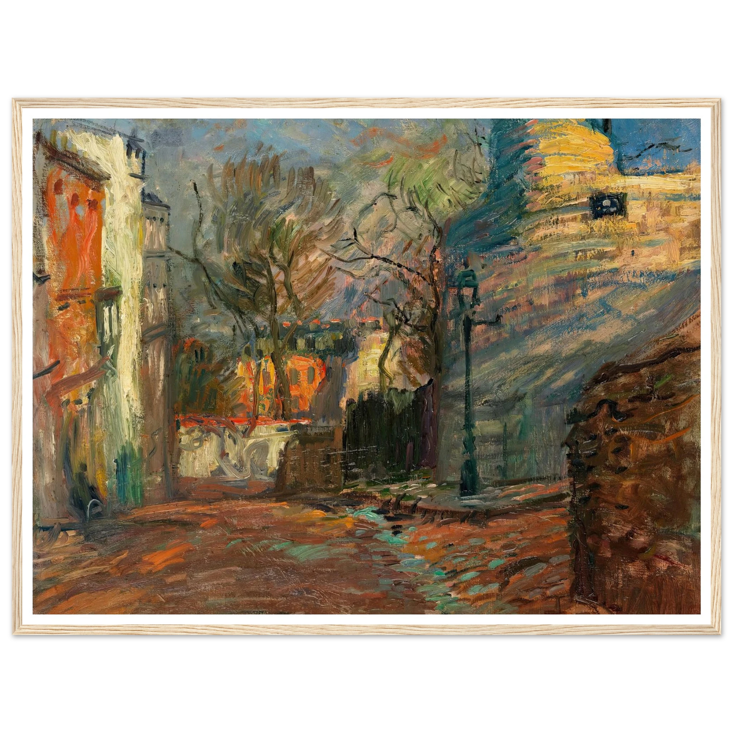Rue à Montmartre (1901-1902) Art Print | Raoul Dufy - Framed Poster - 30x40 cm / 12x16″ - Black frame