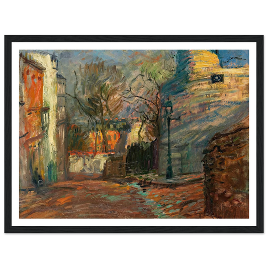 Rue à Montmartre (1901-1902) Art Print | Raoul Dufy - Framed Poster - 30x40 cm / 12x16″ - Black frame