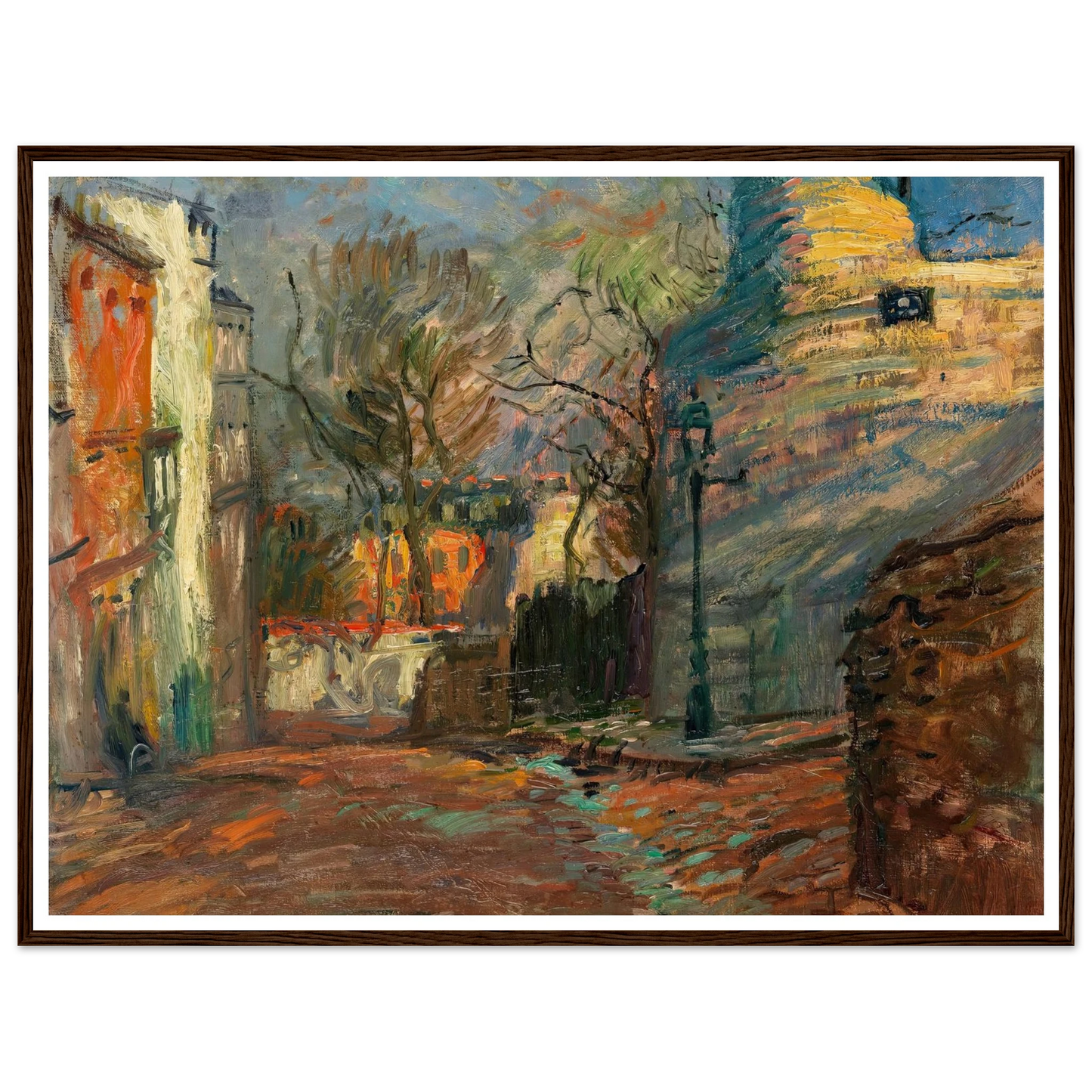 Rue à Montmartre (1901-1902) Art Print | Raoul Dufy - Framed Poster - 30x40 cm / 12x16″ - Black frame