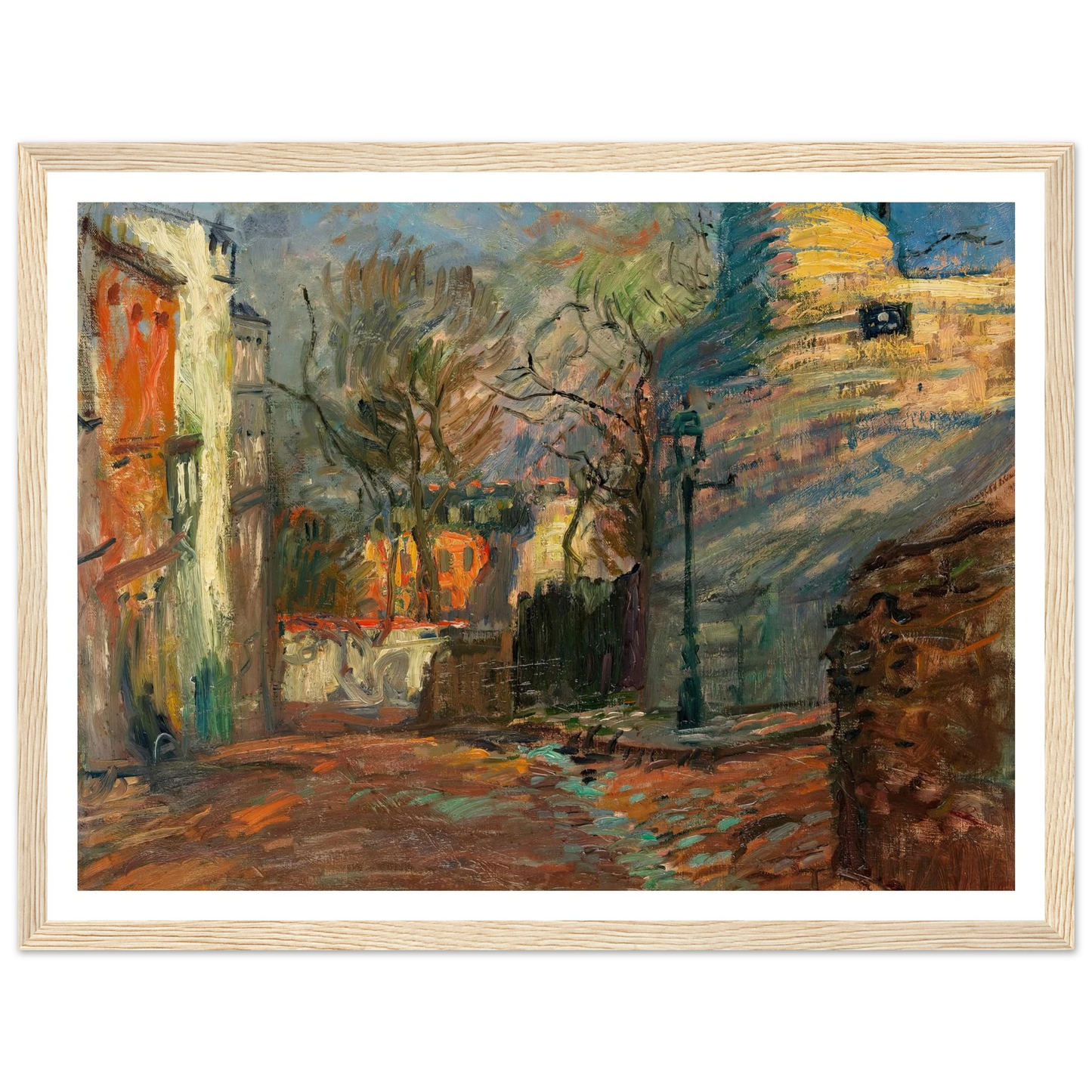 Rue à Montmartre (1901-1902) Art Print | Raoul Dufy - Framed Poster - 30x40 cm / 12x16″ - Black frame