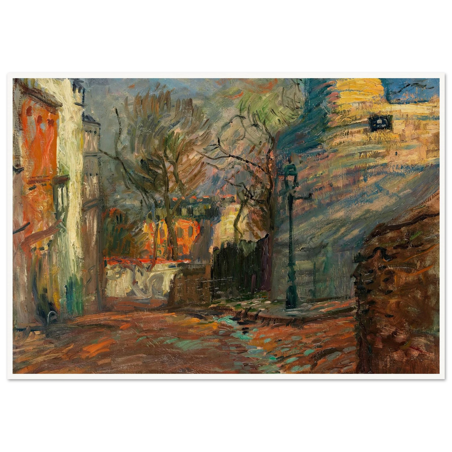 Rue à Montmartre (1901-1902) Art Print | Raoul Dufy - Framed Poster - 30x40 cm / 12x16″ - Black frame