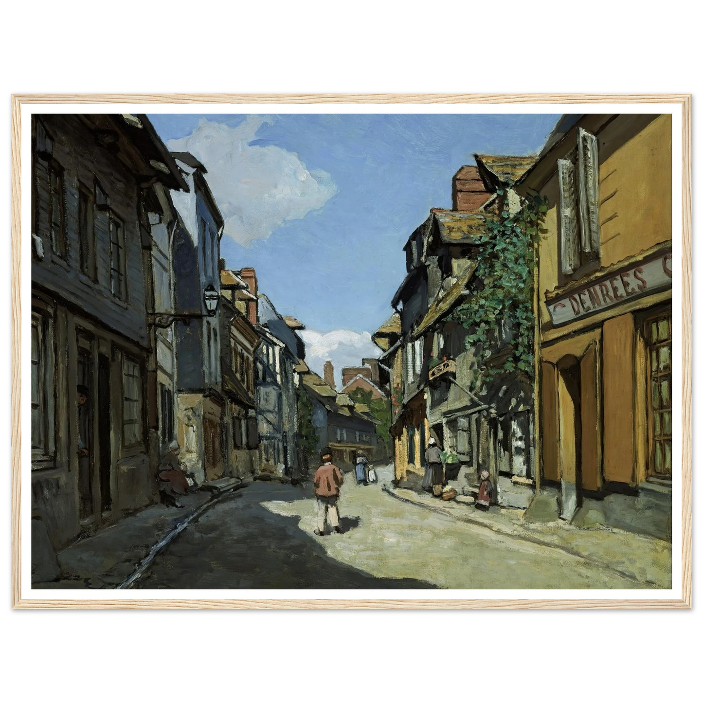 Rue de la Bavole, Honfleur (1864) Art Print | Claude Monet - Framed Poster - 30x40 cm / 12x16″ - Black frame