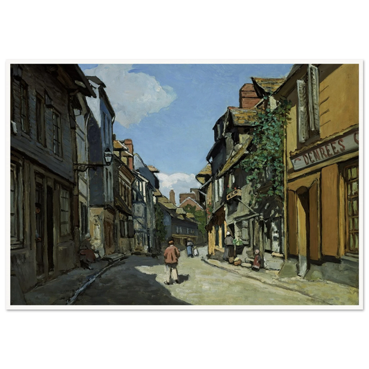 Rue de la Bavole, Honfleur (1864) Art Print | Claude Monet - Framed Poster - 30x40 cm / 12x16″ - Black frame