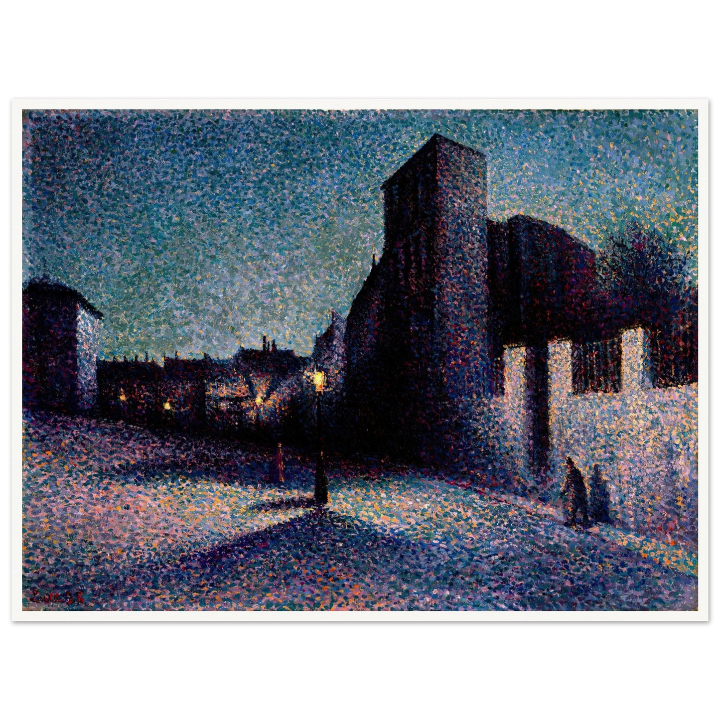 Rue Ravignan, Paris (1893) Art Print | Maximilien Luce - Framed Poster - 30x40 cm / 12x16″ - Black frame