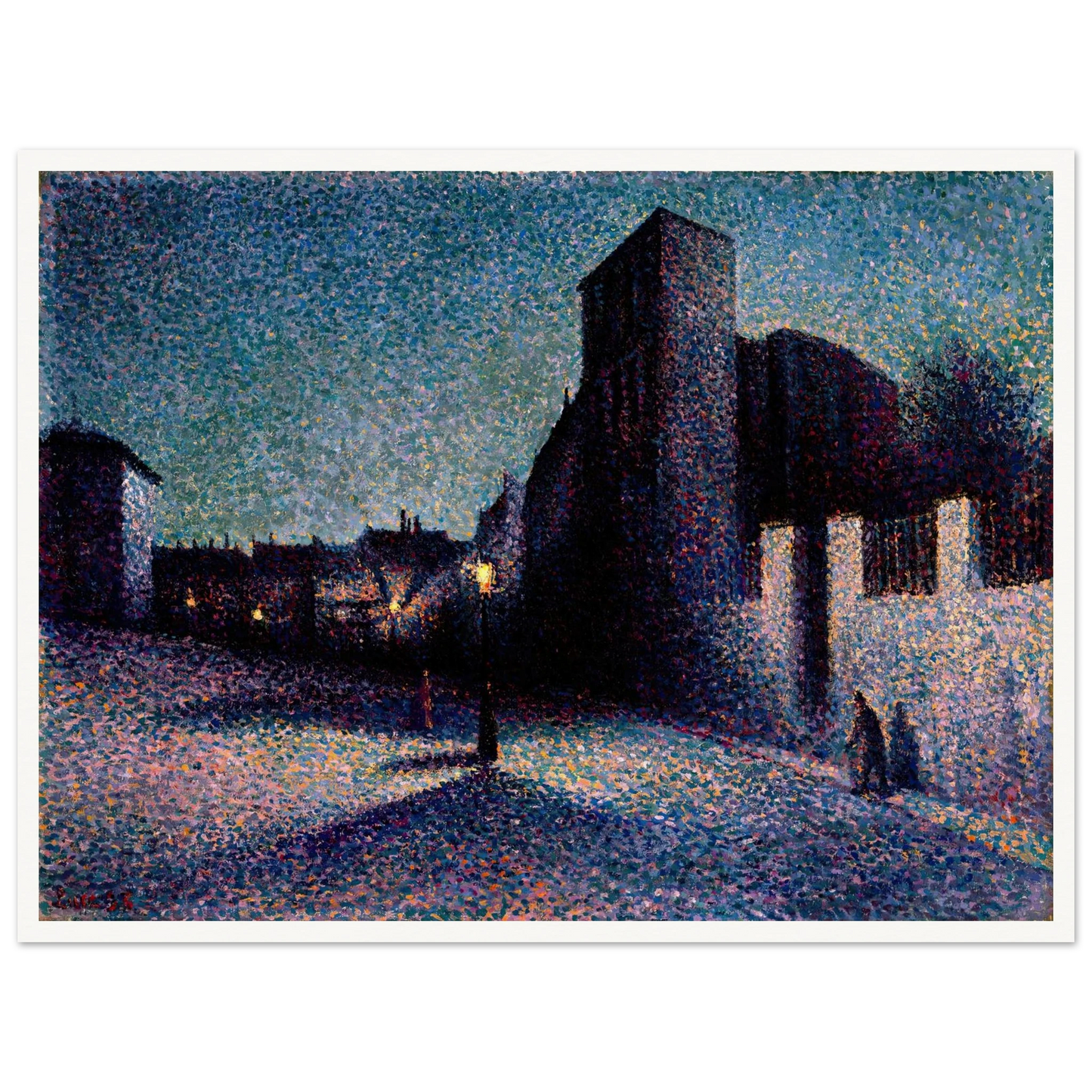 Rue Ravignan, Paris (1893) Art Print | Maximilien Luce - Framed Poster - 30x40 cm / 12x16″ - Black frame