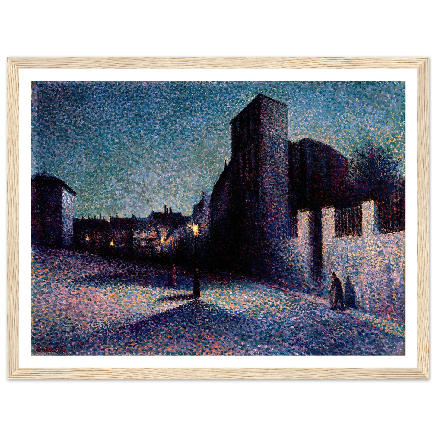 Rue Ravignan, Paris (1893) Art Print | Maximilien Luce - Framed Poster - 30x40 cm / 12x16″ - Black frame