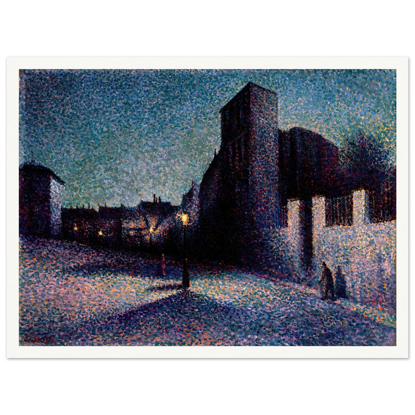 Rue Ravignan, Paris (1893) Art Print | Maximilien Luce - Framed Poster - 30x40 cm / 12x16″ - Black frame