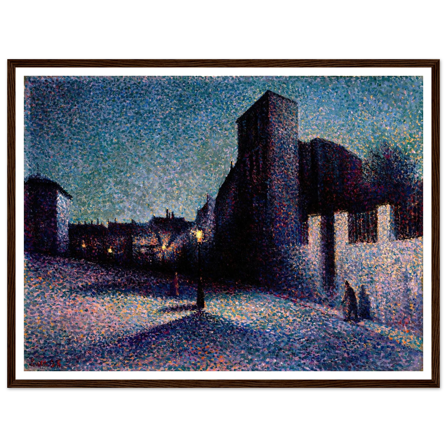 Rue Ravignan, Paris (1893) Art Print | Maximilien Luce - Framed Poster - 30x40 cm / 12x16″ - Black frame