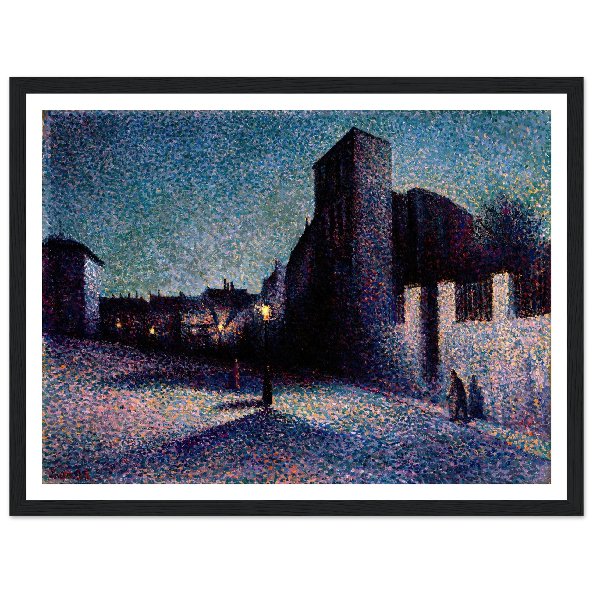 Rue Ravignan, Paris (1893) Art Print | Maximilien Luce - Framed Poster - 30x40 cm / 12x16″ - Black frame