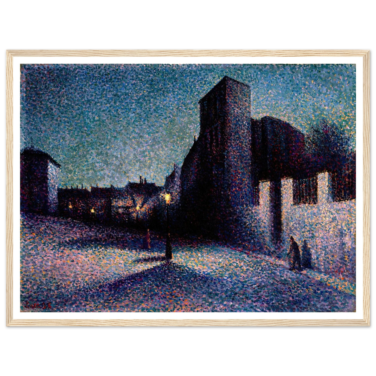 Rue Ravignan, Paris (1893) Art Print | Maximilien Luce - Framed Poster - 30x40 cm / 12x16″ - Black frame