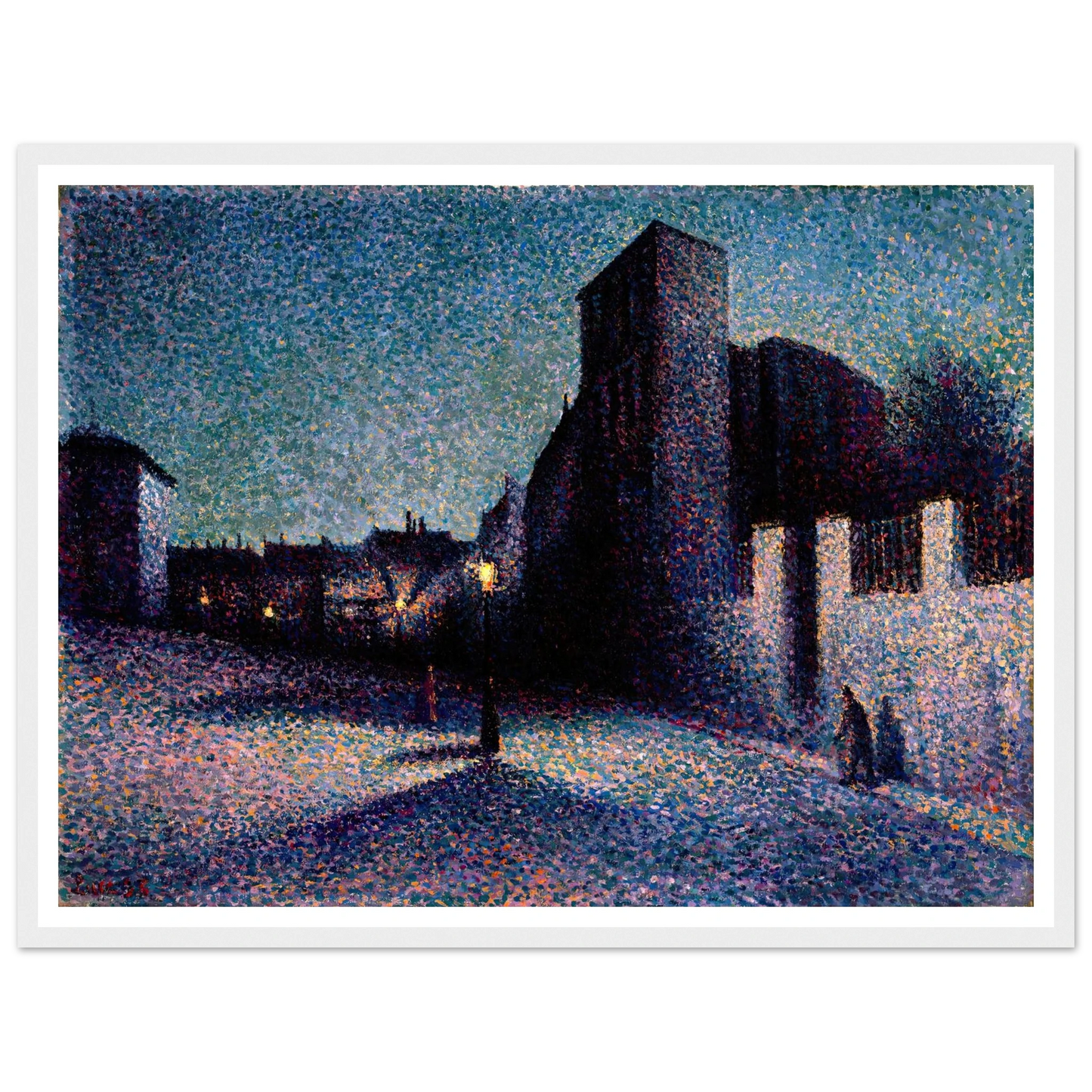 Rue Ravignan, Paris (1893) Art Print | Maximilien Luce - Framed Poster - 30x40 cm / 12x16″ - Black frame