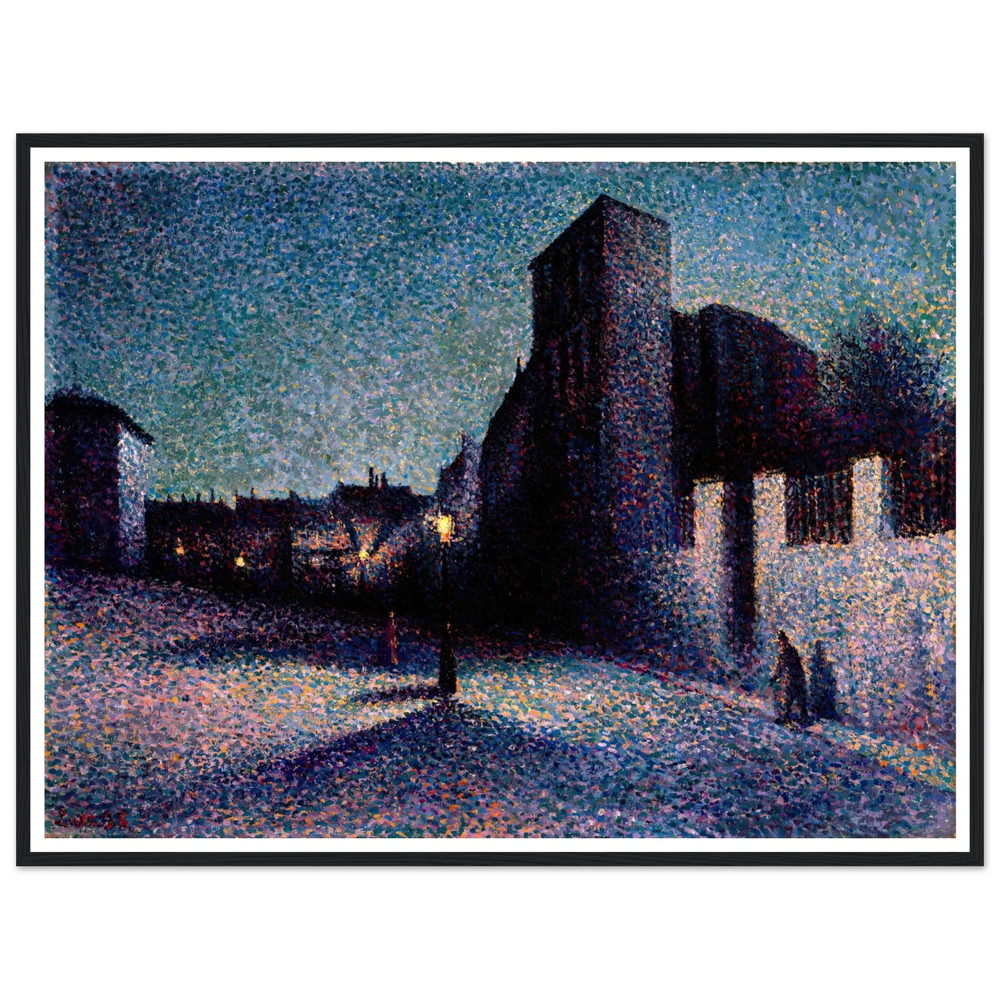 Rue Ravignan, Paris (1893) Art Print | Maximilien Luce - Framed Poster - 30x40 cm / 12x16″ - Black frame