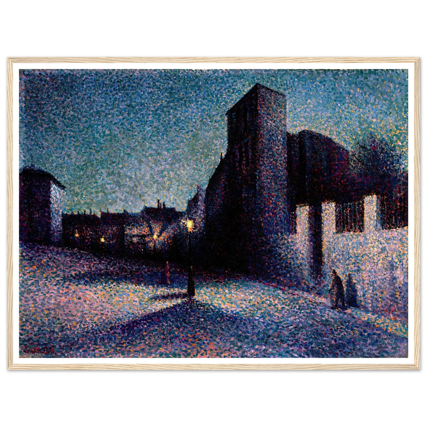 Rue Ravignan, Paris (1893) Art Print | Maximilien Luce - Framed Poster - 30x40 cm / 12x16″ - Black frame