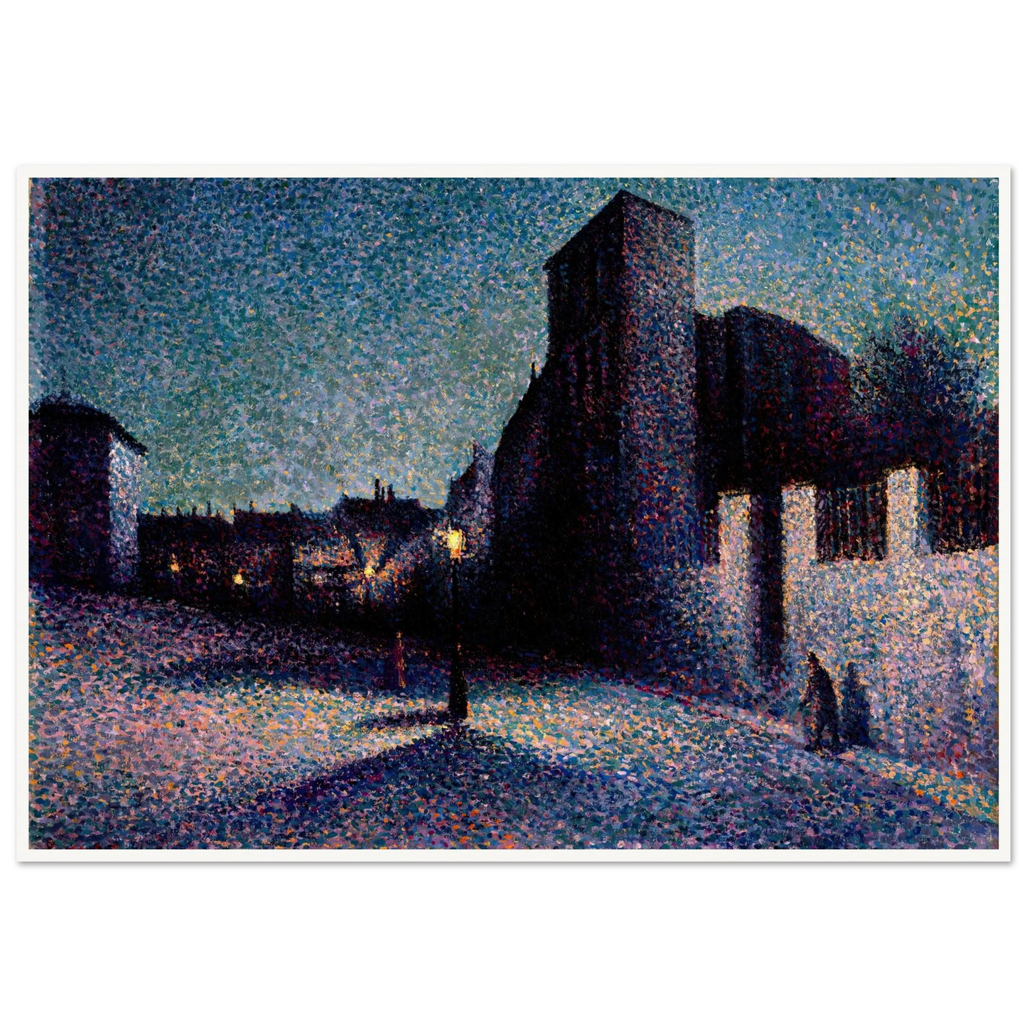 Rue Ravignan, Paris (1893) Art Print | Maximilien Luce - Framed Poster - 30x40 cm / 12x16″ - Black frame