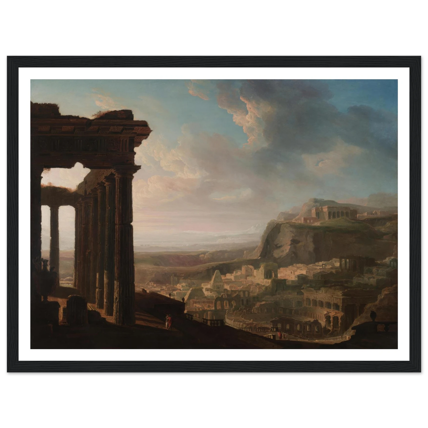 Ruins of an Ancient City (c. 1810 - 1820) Art Print | John Martin - Framed Poster - 30x40 cm / 12x16″ - Black frame