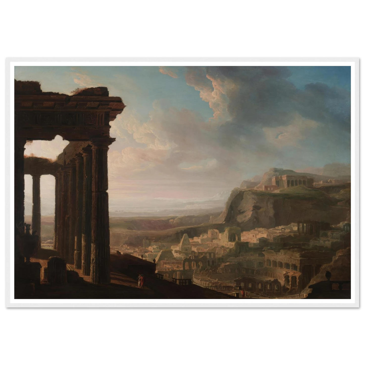 Ruins of an Ancient City (c. 1810 - 1820) Art Print | John Martin - Framed Poster - 30x40 cm / 12x16″ - Black frame