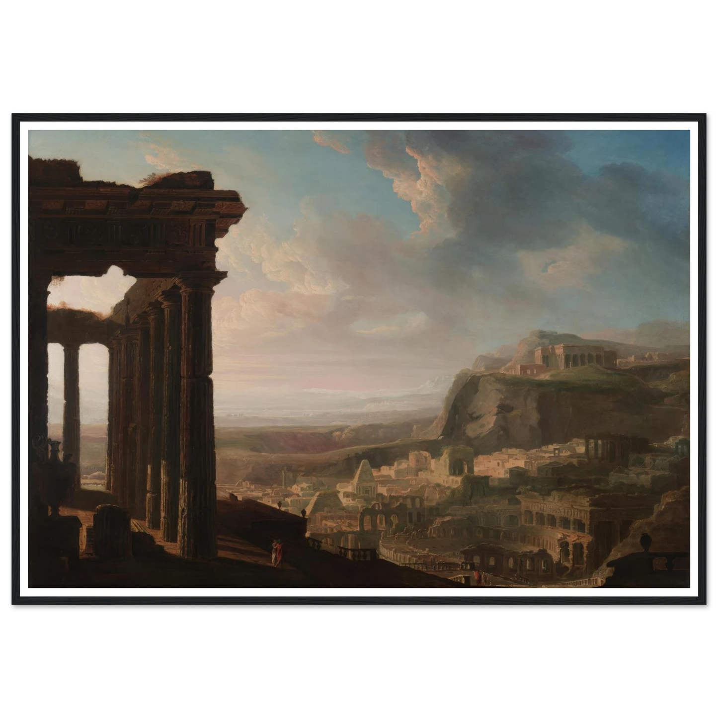 Ruins of an Ancient City (c. 1810 - 1820) Art Print | John Martin - Framed Poster - 30x40 cm / 12x16″ - Black frame