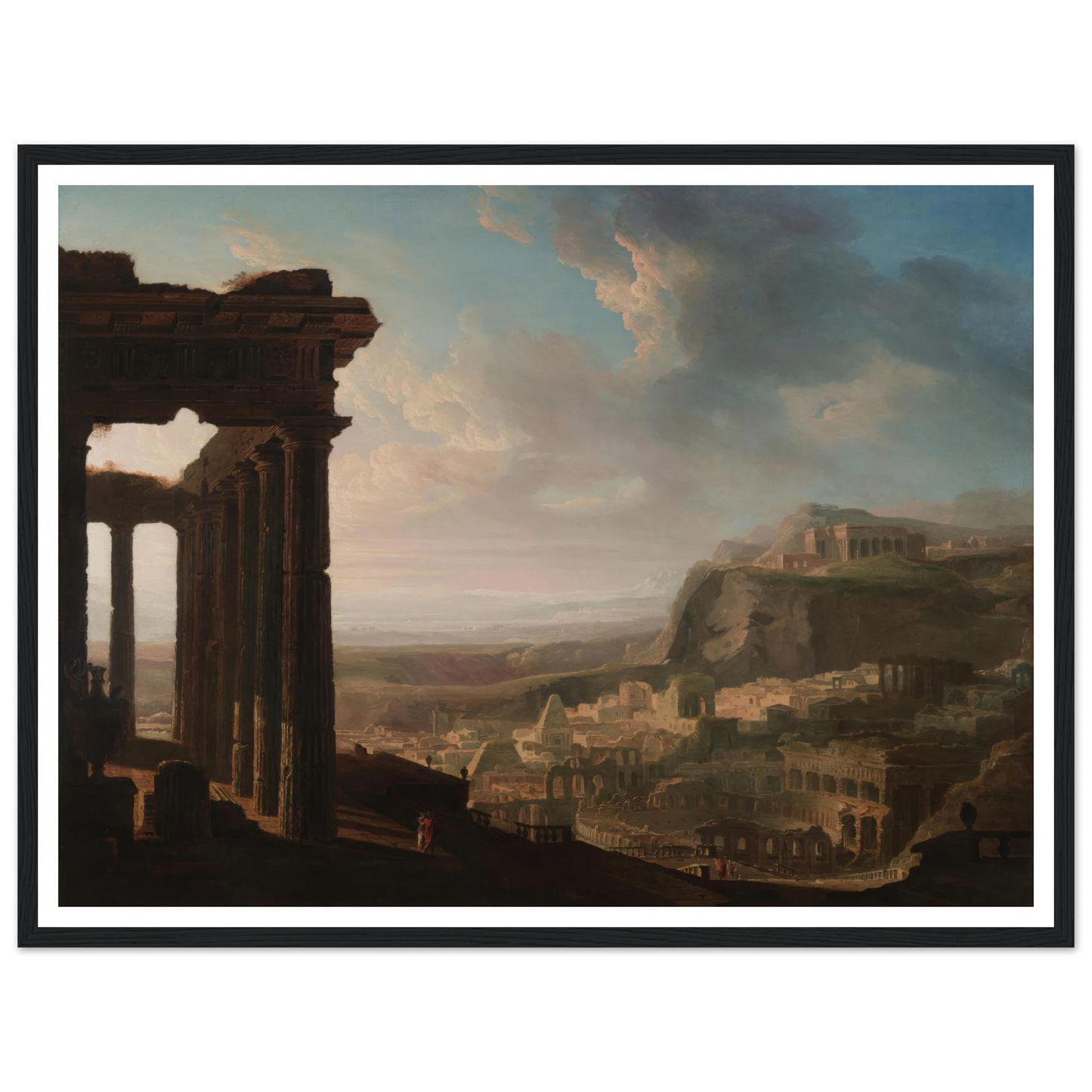 Ruins of an Ancient City (c. 1810 - 1820) Art Print | John Martin - Framed Poster - 30x40 cm / 12x16″ - Black frame