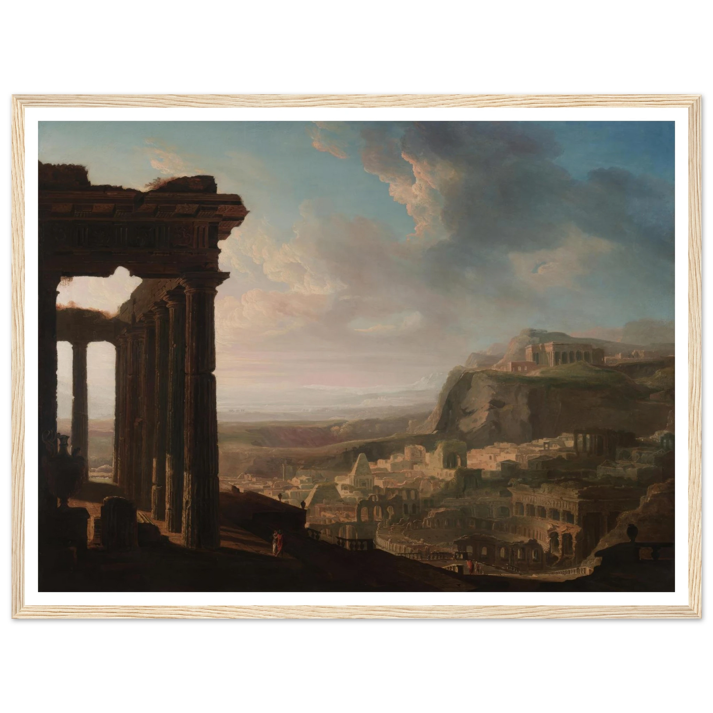 Ruins of an Ancient City (c. 1810 - 1820) Art Print | John Martin - Framed Poster - 30x40 cm / 12x16″ - Black frame