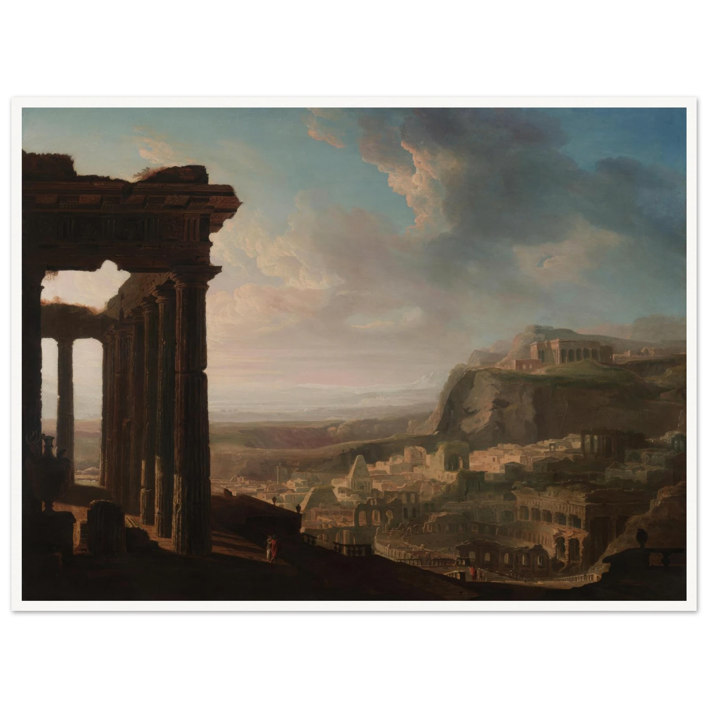 Ruins of an Ancient City (c. 1810 - 1820) Art Print | John Martin - Framed Poster - 30x40 cm / 12x16″ - Black frame