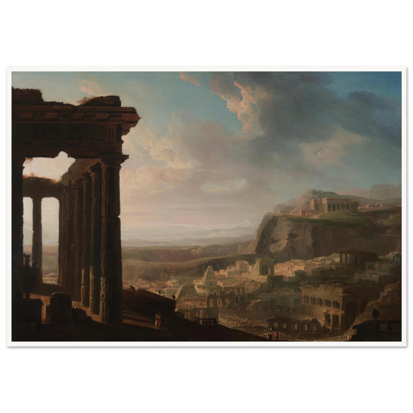 Ruins of an Ancient City (c. 1810 - 1820) Art Print | John Martin - Framed Poster - 30x40 cm / 12x16″ - Black frame