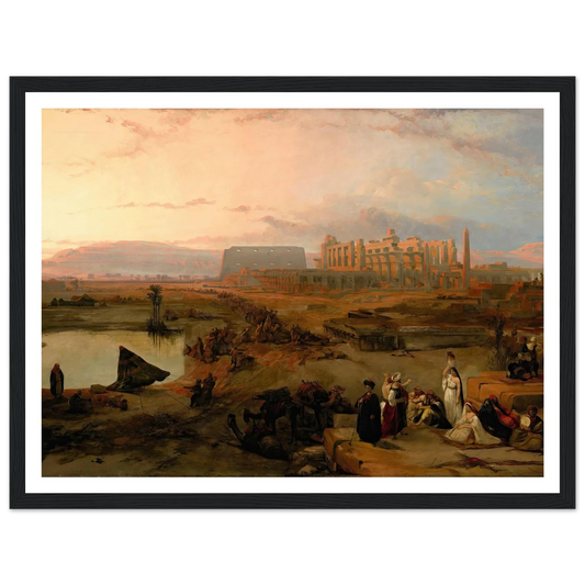 Ruins of the great temple at Karnak, sunset (1845) Art Print | David Roberts - Framed Poster - 30x40 cm / 12x16″ - Black frame