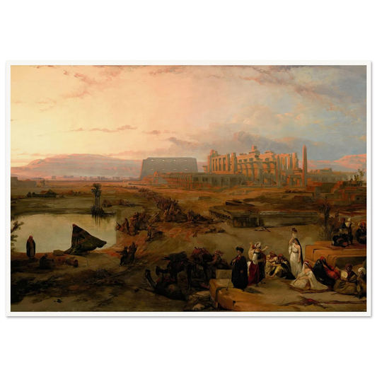 Ruins of the great temple at Karnak, sunset (1845) Art Print | David Roberts - Framed Poster - 30x40 cm / 12x16″ - Black frame