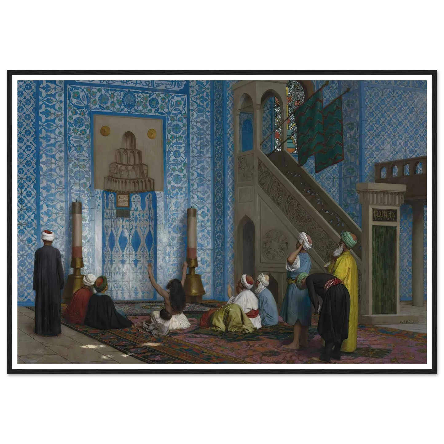 Rüstem Pasha Mosque, Istanbul Art Print | Jean Leon Gerome - Framed Poster - 30x40 cm / 12x16″ - Black frame