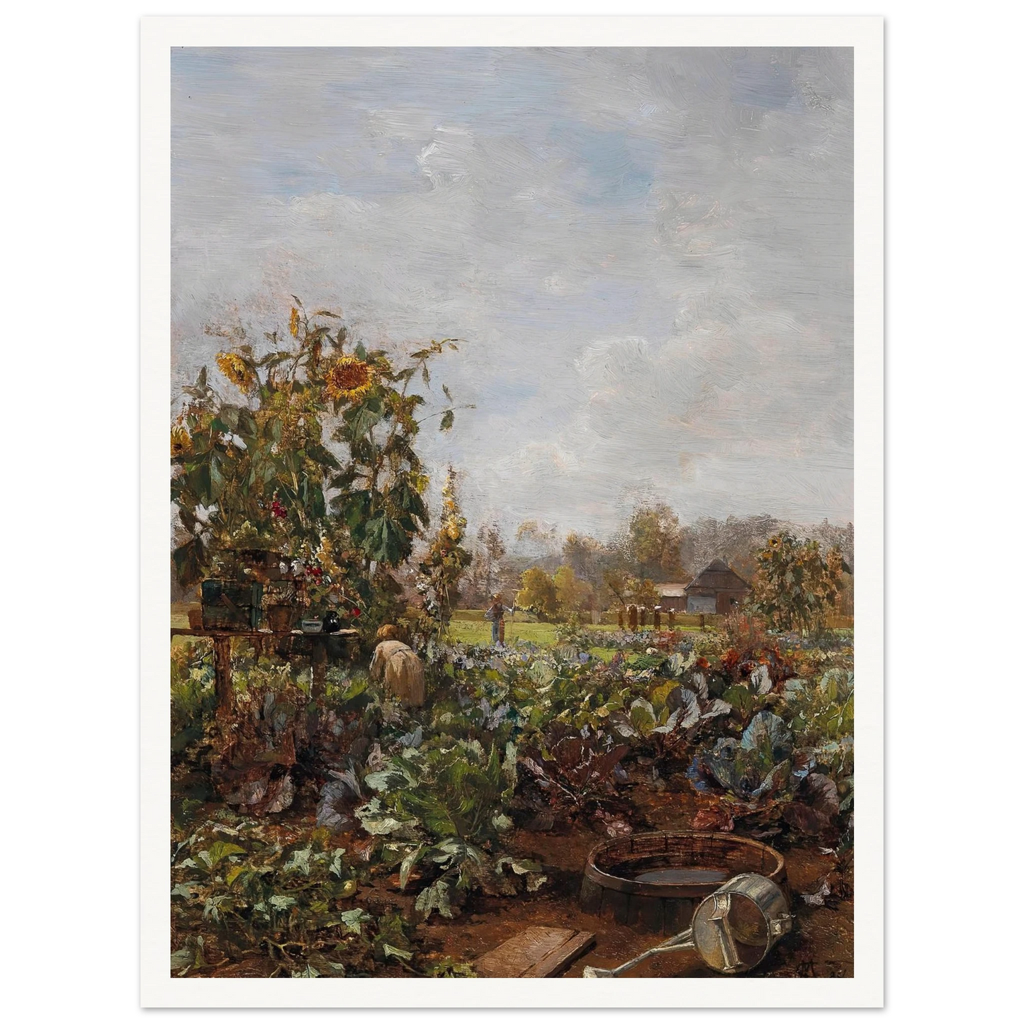 Rustic Garden Art Print | Carl Moll - Framed Poster - 30x40 cm / 12x16″ - Black frame