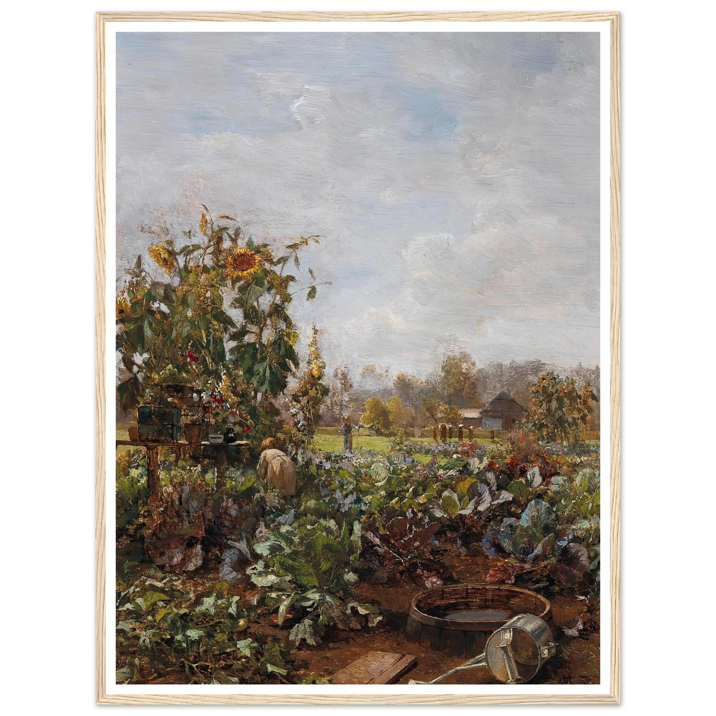 Rustic Garden Art Print | Carl Moll - Framed Poster - 30x40 cm / 12x16″ - Black frame