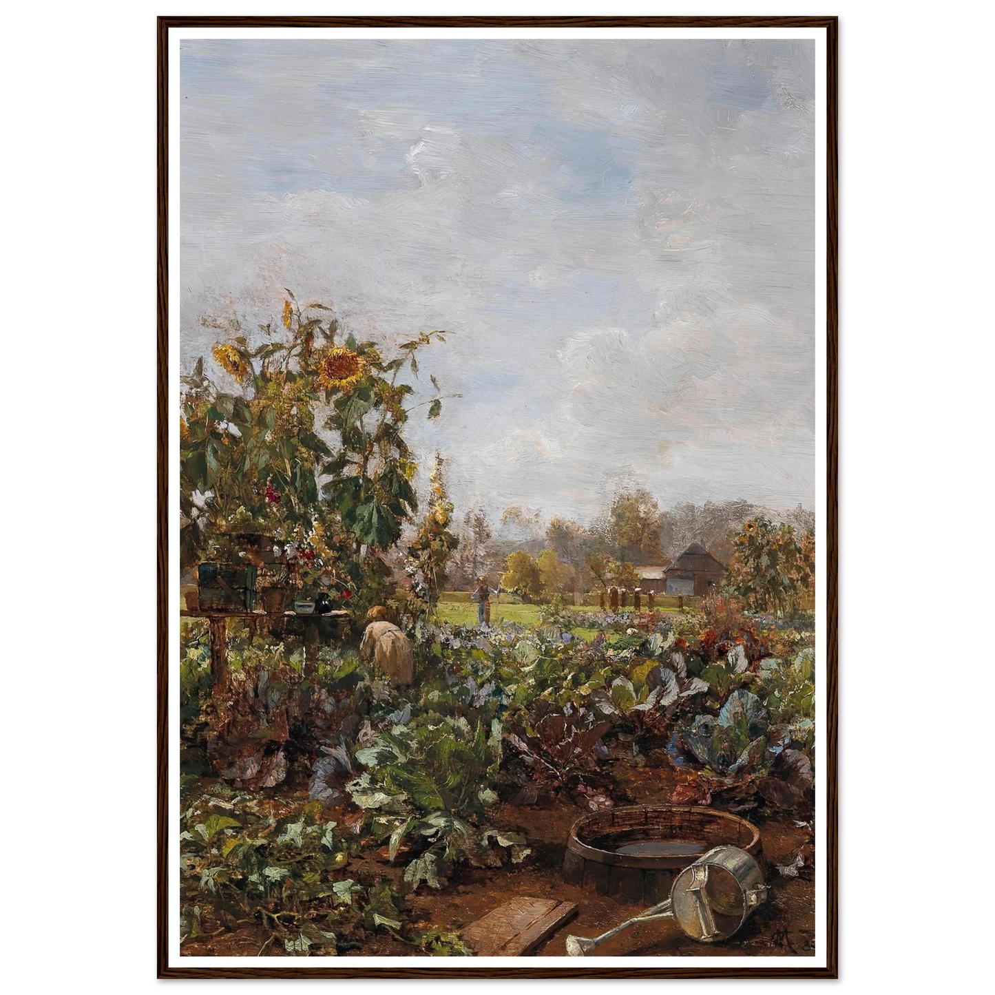Rustic Garden Art Print | Carl Moll - Framed Poster - 30x40 cm / 12x16″ - Black frame