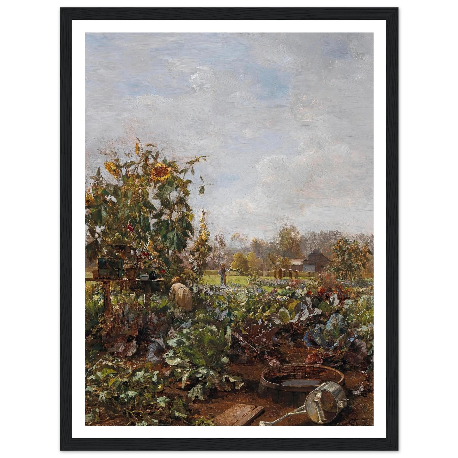 Rustic Garden Art Print | Carl Moll - Framed Poster - 30x40 cm / 12x16″ - Black frame