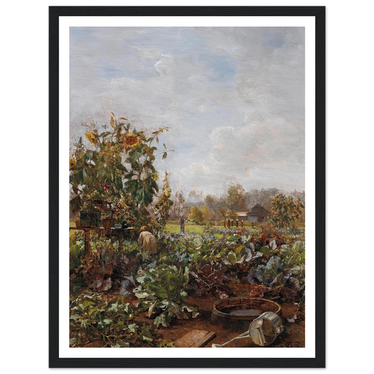Rustic Garden Art Print | Carl Moll - Framed Poster - 30x40 cm / 12x16″ - Black frame