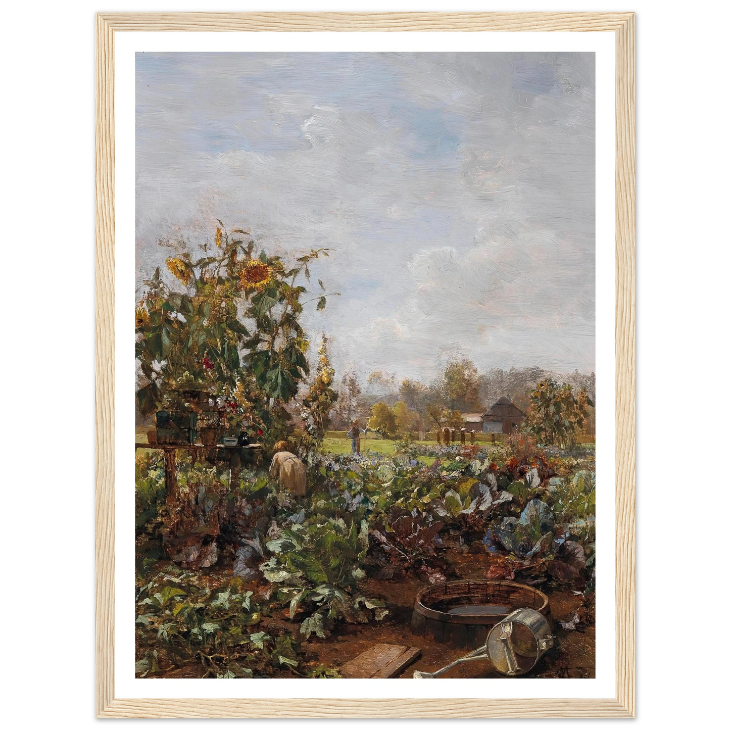Rustic Garden Art Print | Carl Moll - Framed Poster - 30x40 cm / 12x16″ - Black frame