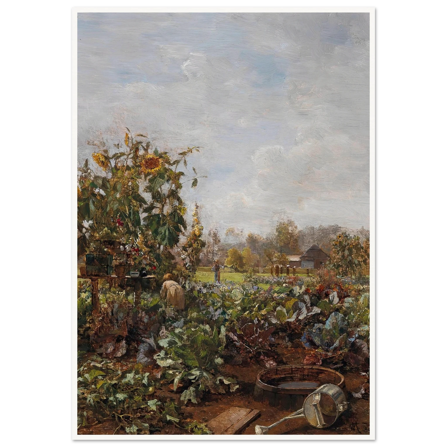 Rustic Garden Art Print | Carl Moll - Framed Poster - 30x40 cm / 12x16″ - Black frame