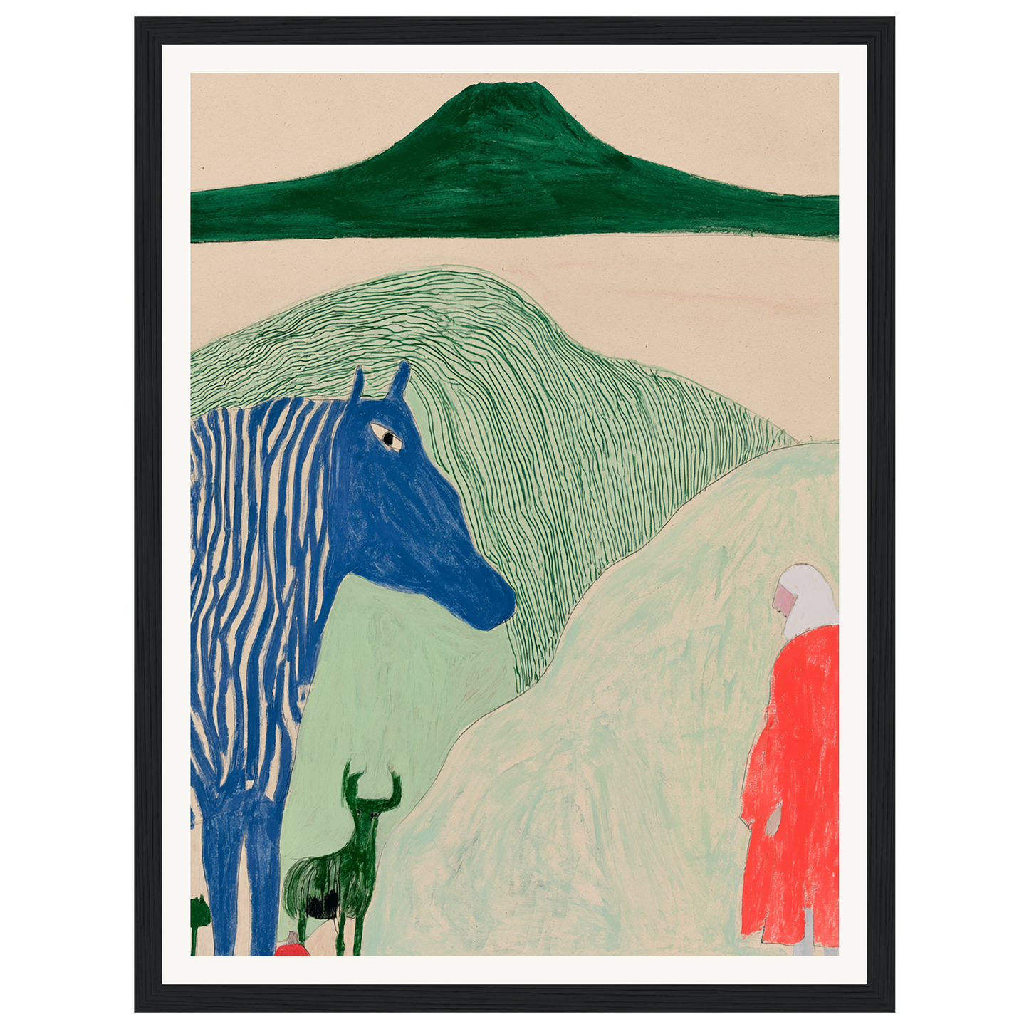 Blue Horse Dream — s0_framed_black