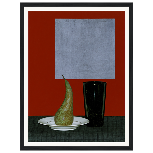 Still Life Pear — s0_framed_black